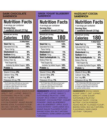 OLYRA Certified Organic Sandwich Biscuits Variety - Low Sugar High Fiber Protein Cookie (6 Boxes) - Buy Online on GoSupps.com