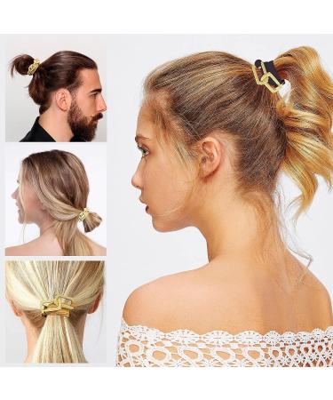 Gold Metal Jewelry Hair Ties for Women - Dark Brown Elastic Scrunchies Ponytail Holders - Trendy Hair Accessories & Gifts - Buy Online on GoSupps.com