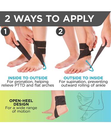 Plantar Fasciitis Day Ankle Brace with Heel Strap for Foot Arch Pain Relief - Universal Fit for Peroneal Tendonitis, PTTD, Achilles Tendonitis & Sprains - Buy Online on GoSupps.com