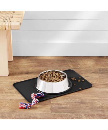 Amazon Basics Water-Repellent Silicone Bowl Pad for Pets - 47x29 cm Black Ideal for Single Beds - Shop Internationally - Buy Online on GoSupps.com