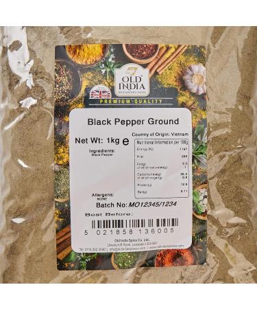 Old India Black Pepper Ground 1kg - Premium Quality Spice for Cooking (Pack of 1) - Buy Online on GoSupps.com