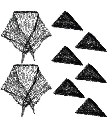 8 Pieces Triangle Net Hair Net Sleeping Crochet Hair Net Women Sleep Net Black Mesh Hair Net for Rollers - Buy Online on GoSupps.com