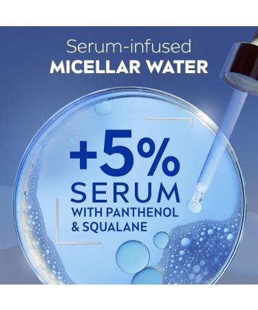 NIVEA Regenerating Serum Infused Micellar Water (400ml) Micellar Cleansing Water with Amino Acid 5% Panthenol and Squalane Gentle Waterproof Makeup Remover - Buy Online on GoSupps.com