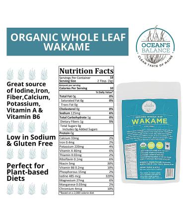 Organic Whole Leaf Wakame - 2 oz - Maine Coast Seaweed | Keto, Paleo, Vegetarian, Vegan | Gluten-Free | Atlantic Ocean Sea Vegetables - Buy Online on GoSupps.com