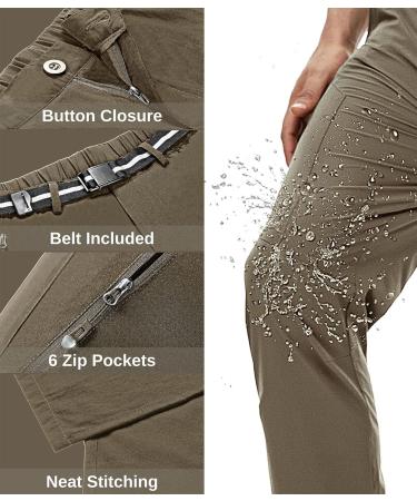 Natuvenix Men's Hiking Pants - Lightweight Water-Repellent Trekking Trousers Fast-Drying & Stretch Work Pants in Khaki (40W / 30L) - Buy Online on GoSupps.com