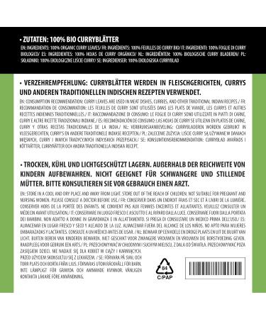 Organic Curry Leaves 100g | 100% Natural Additive-Free | Premium Quality from Controlled Organic Cultivation - Buy Online on GoSupps.com