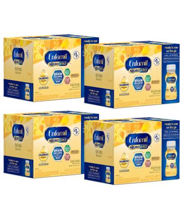 Enfamil NeuroPro Ready-to-Use Baby Formula, Ready to Feed, Brain and Immune Support with DHA, Iron and Prebiotics, Non-GMO, 6 Fl Oz Nursette Bottles, 6 count (Pack of 4), Total 24 bottles 6 Fl Oz (Pack of 4)