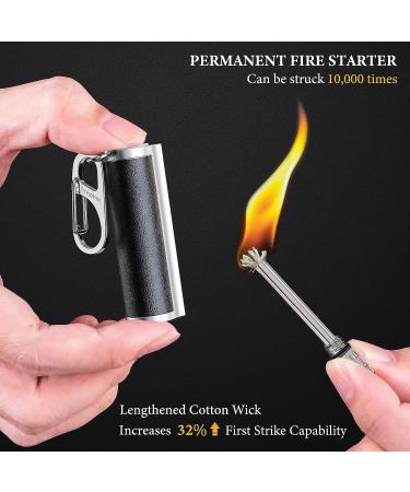 Dreambay Permanent Match Fire Starter 2 Pack with Carabiner | Waterproof Flint Match Keychain EDC | Glow in The Dark Paracord | O-Ring | Survival Lighter | (Pack of 1) - Buy Online on GoSupps.com