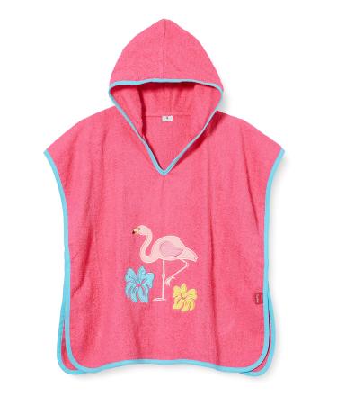 Playshoes Unisex Children's Terry Cloth Poncho Bathrobe Towel L (from approx. 4 years) Flamingo