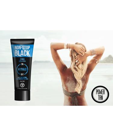 Power Tan Non-Stop Black Hybrid UV Sunbed Tanning Accelerator Lotion 250ml - Buy Online on GoSupps.com