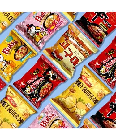 DAGAON Premium Korean Snack Box 28 Count - Variety of Scrumptious Korean Snacks, Chips, Biscuits, Cookies, Pies, Candies, Drinks, and Ramen Noodles - Perfect for Any Occasion and Gift Giving - Buy Online on GoSupps.com