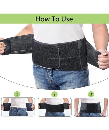 OMAX Lumbar Back Brace - Adjustable Core Support Belt for Back Pain Relief - Breathable Mesh Design, Extra Compression - Black Medium (1 Pack) - Buy Online on GoSupps.com