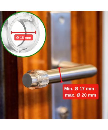 Door Jack Buffer 10 Pack - Transparent 18mm - Protect Walls & Handles | Elastic Wall Stop for Round & Square Doors - Buy Online on GoSupps.com