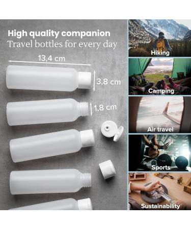 Kunz Packaging 100ml Travel Bottles - 5 Set Silicone-Free Liquid Containers for Aircraft Travel - Buy Online on GoSupps.com