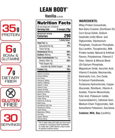 GoSupps.com - Labrada Nutrition Lean Body Hi-Protein Meal Replacement Shake Vanilla 4.63 lbs (2100 g) - Buy Online on GoSupps.com