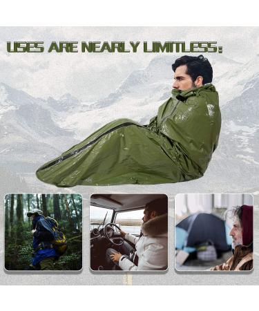 Mezonn Emergency Sleeping Bag - Lightweight Survival Gear for Outdoor Camping, Hiking - Keep Warm After Natural Disasters - Green-2P - Buy Online on GoSupps.com