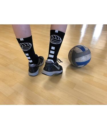 MSS Volleyball Socks for Girls, Women & Teens | Crew Length Black/Scarlet (Large) - Buy Online on GoSupps.com
