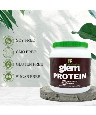 Fantastic Glem Chocolate Protein Powder Support Muscle Growth Recovery and Sustained Energy - GMO Soy Gluten and Sugar Free 20g of Protein per Serving - 25 Servings 750g - Buy Online on GoSupps.com