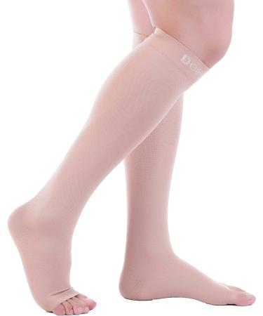 Doc Miller Open Toe Compression Socks 20-30mmHg Support for Circulation, Recovery, Shin Splints, Varicose Veins - Large Size - Buy Online on GoSupps.com