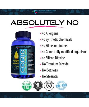 CoQ10 100mg Softgels with Organic Olive Oil - Heart Health & Energy Support - Buy Online on GoSupps.com