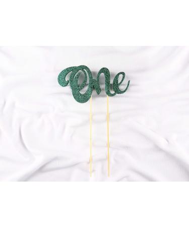 1st First Birthday Cake Topper Decoration ((Green) - One - with Double Sided Glitter Stock) - Buy Online on GoSupps.com