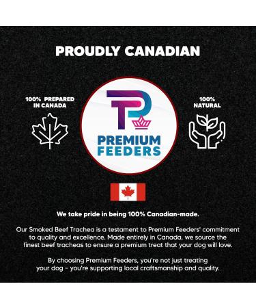 Premium Feeders Beef Trachea for Dogs 20 Smoked Beef Tracheas Approx 9 - Made in Canada - Natural Loyalty Dog Treats for Large Dogs - Healthy Dog Chew Nutritional Tracheas for Joint Health - Buy Online on GoSupps.com