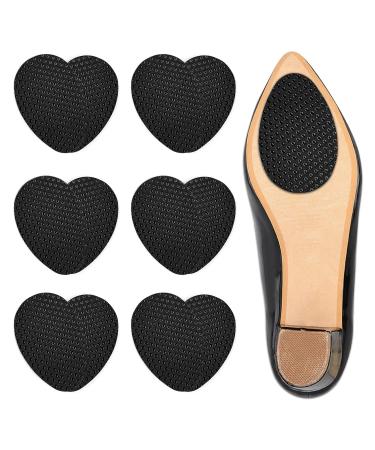 6 Pairs of Shoe Sole Protector Black Dot - Non Slip Pads for Shoes - Shoe Grips On Bottom of Shoes - Non Slip Shoe Slip Pads