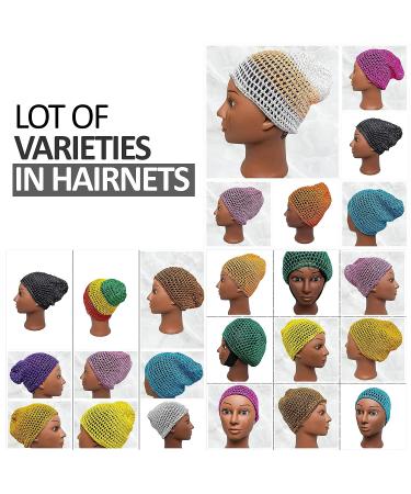 Dena's Combo Mesh Crochet Hair Net - Ideal for Plopping, Sleeping | Thick Nylon Thread | Purple Crochet Design - Buy Online on GoSupps.com