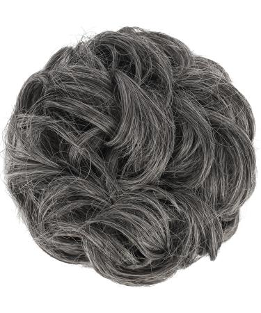 Shop Dark Gray Fine Hair Part with Rubber Band - Large Dutt Synthetic Hair Extension Ponytail for Women & Girls - 55g - Buy Online on GoSupps.com