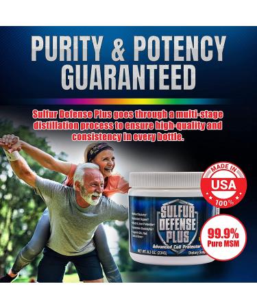 Sulfur Defense Plus Opti-MSM & Vitamin C Powder | 99.9% Pure MSM & Organic Sulfur | USA Made | Vegan & Gluten-Free | 8.3 Ounce - Buy Online on GoSupps.com