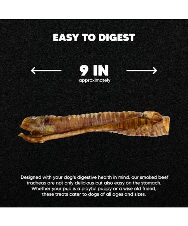 Premium Feeders Beef Trachea for Dogs 20 Smoked Beef Tracheas Approx 9 - Made in Canada - Natural Loyalty Dog Treats for Large Dogs - Healthy Dog Chew Nutritional Tracheas for Joint Health - Buy Online on GoSupps.com