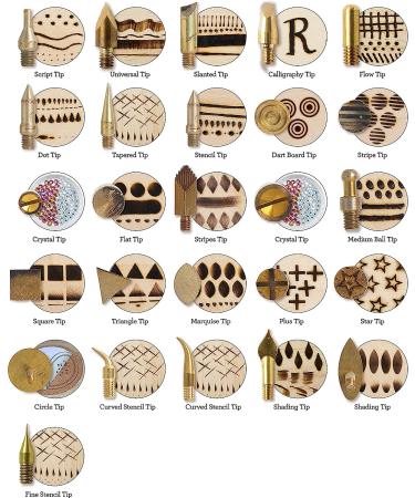 Plaid Wood Burning Tool Tip Set - 26 Piece Set in Gold Finish - Buy Online on GoSupps.com