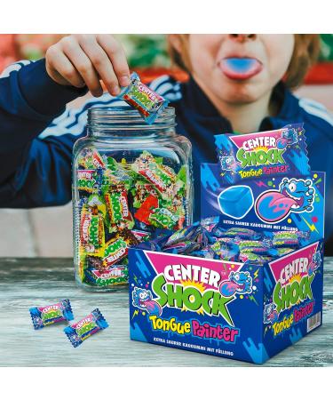 Center Shock Tongue Painter Pillow Box - 100 Fruity Chewing Gums Extra Acid Filling - Perfect for Birthdays Pi atas & Candy Bars - 400g - Buy Online on GoSupps.com