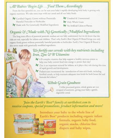 Earth's Best Oatmeal Cereal (12x8 Oz) - Buy Online on GoSupps.com