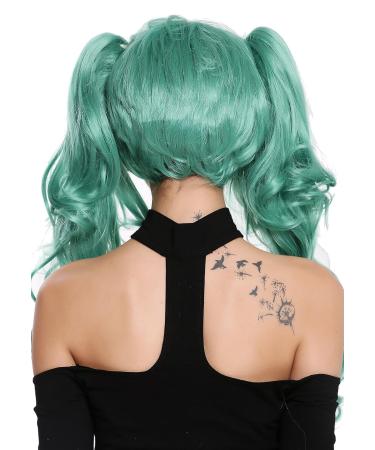 WIG ME UP ZM-1193-SK12 - Ladies Short Braided Wig for Cosplay & Lolita | Green with 2 Removable Long Braids - International Shipping Available - Buy Online on GoSupps.com