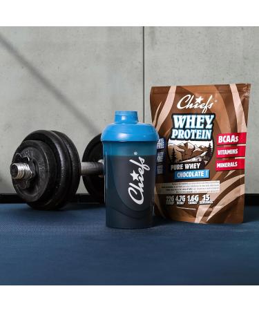 Chiefs Whey Protein Powder - Chocolate 450g | 22g Protein BCAAs Low Sugar Lactose-Free | Ideal for Muscle Building & Perfect Solubility - Buy Online on GoSupps.com