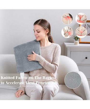 SAFER Electric Heating Pad for Pain Relief - Quick-Heat with LCD Control Panel - Machine Washable 12x24 (Silver Gray) - Buy Online on GoSupps.com