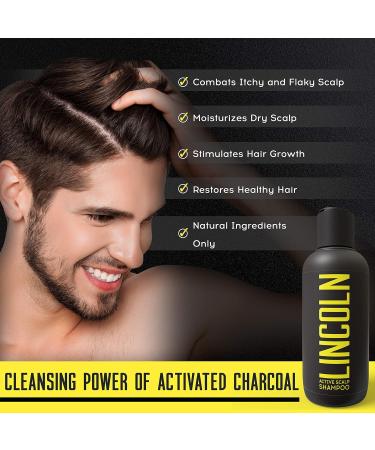 LINCOLN Charcoal Shampoo & Conditioner for Men - Anti-Dandruff & Hair Growth Formula - 250ml - Buy Online on GoSupps.com