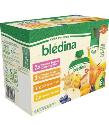 Bl dina Fruits Apples Bananas Blackcurrants Blueberries/Apricots Millet Rye/Cocktail from 8 Months 720 g - Buy Online on GoSupps.com
