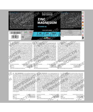 Bandini Zinc Magnesium ULTRA 120 Capsules Extra High Dose Zinc + Magnesium + Vitamin B6 Energy Recovery Muscle Mass Reduces Fatigue and Fatigue For Men and Women Postworkout - Buy Online on GoSupps.com