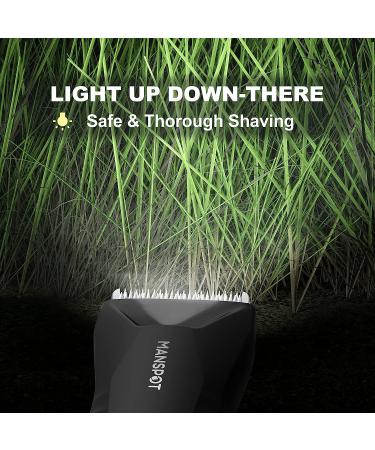 MANSPOT Electric Groin Hair Trimmer - Replaceable Ceramic Blades, Waterproof, 90 Minutes Shaving Time - Metallic Black - Buy Online on GoSupps.com