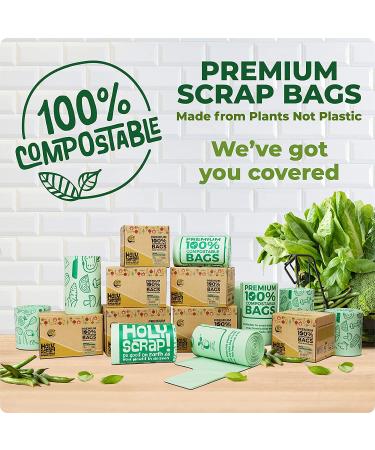Holy Scrap! 13 Gallon Compostable Trash Bags - 50 Pack Eco-Friendly Garbage Bags for Kitchen, Bathroom, Yard Waste - Food Waste Compost Bags 50 Count - Buy Online on GoSupps.com