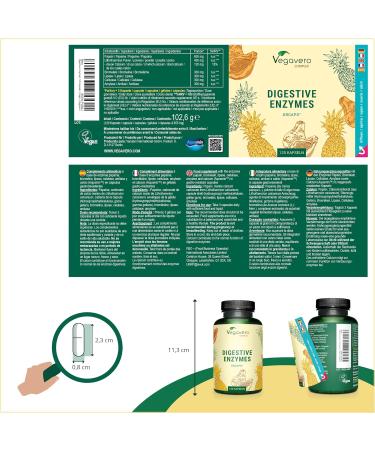 Buy Vegavero Natural Digestive Enzymes - Bromelain Papain Amylase Lipase Cellulase | Gastroke-Resistant DRCAPS | German Quality | No Additives | International Shipping Available - Buy Online on GoSupps.com