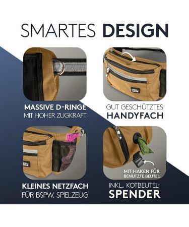 Pawzone Futter Bag for Dogs - Treats & Accessories with Reflector Strap - Adjustable Belt for Flexi Leash (Desert) - Best for Dog Treat Storage - Buy Online on GoSupps.com