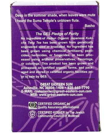 Haiku Organic Kukicha Twig Tea Bags - 100% Natural, 16-Count (Pack of 6) - Buy Online on GoSupps.com