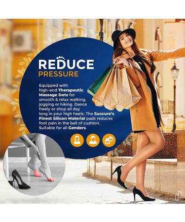 Succure Metatarsal Pads - 2 Pair for Women & Men - Ball of Foot Cushions - 0.12in Thick Inserts for Neuroma - Foot Pain Relief - Buy Online on GoSupps.com