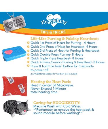 HuggieKitty by Pets Know Best - Cuddly Cat Toy with Soothing Sound & Warmth for Relaxation - Purr & Heartbeat Heating Pack Grey - Buy Online on GoSupps.com