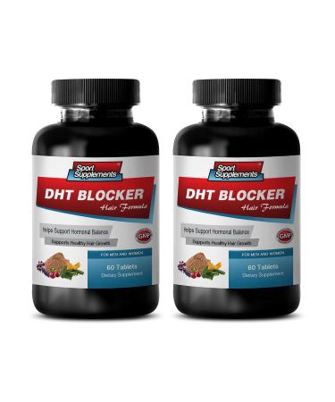 Hair Growth Support Vitamins - DHT Blocker Hair Formula - Support Healthy Hair Growth - he shou wu Extract dht Blocker for Men dht Blocker Advanced trichology dht Blocker with biotin 2Bot 120Tabs