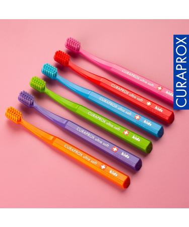 Curaprox CS Kids Toothbrush - Ultra Soft 5500 CUREN Bristles Small Head Pink - Best Manual Toothbrush for Children - Buy Online on GoSupps.com