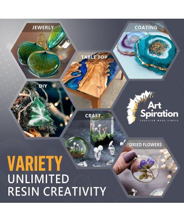 Artspiration Crystal Clear Epoxy Resin Kit 16 Oz - Beginner's Art Epoxy Kit with Mica Powder, Pigments, Silicon Molds, Crushed Glass - Ideal for Crafts & Casting Projects - Buy Online on GoSupps.com